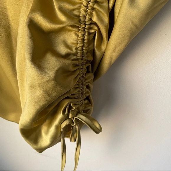 Dynamite cowl neck  long sleeve satin cocktail dress with drawstring side XS - Picture 4 of 6
